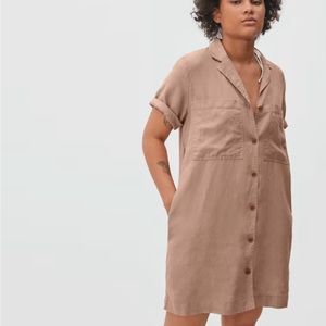 Everlane The Linen Workwear Dress in Oak Size XXS